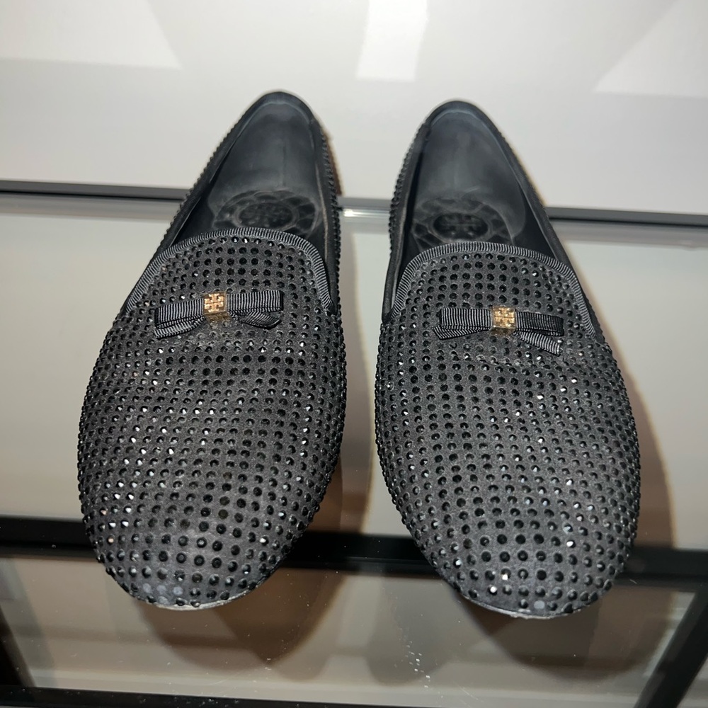 Kate Spade Black Rhinestone Loafers - Picture 1 of 6
